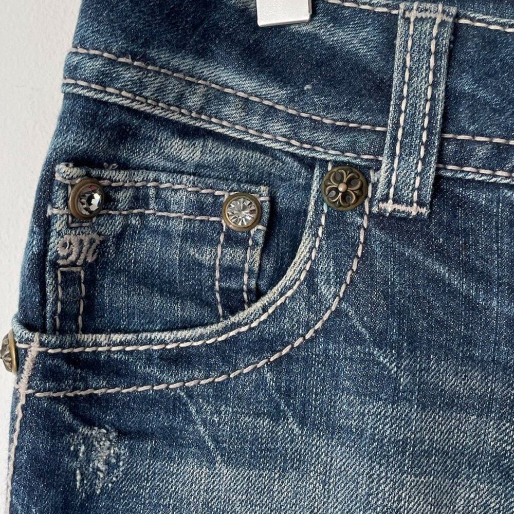Vintage y2k Miss Me Easy Boot Jeans Sz 26 - Picture 8 of 12